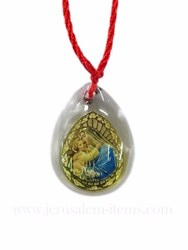 Mama Mary and Baby Jesus Glass Pendant