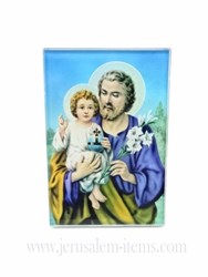 ST. Joseph and Baby Jesus Glass Frame