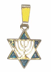 menorah pendant with david star
