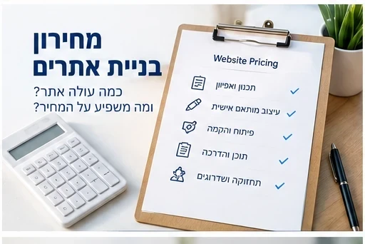 מחירון בניית אתרים - מה משפיע על המחיר?