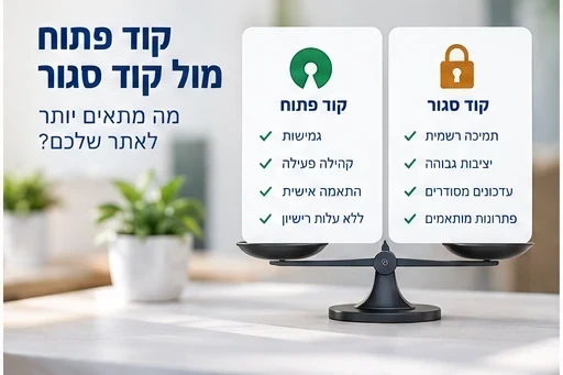 בניית אתר בקוד פתוח מול קוד סגור - מה ההבדל?