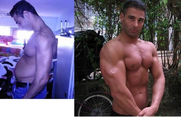 בחור שמן שהפך לדוגמן שרירי וחטוב 
