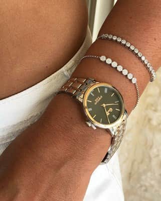 צמיד עיגולים כסף משובץ