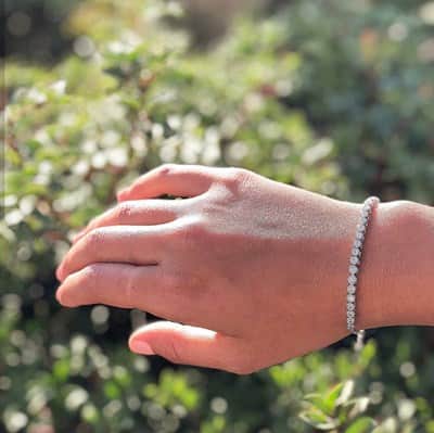 צמיד טניס עיגולים כסף משובץ