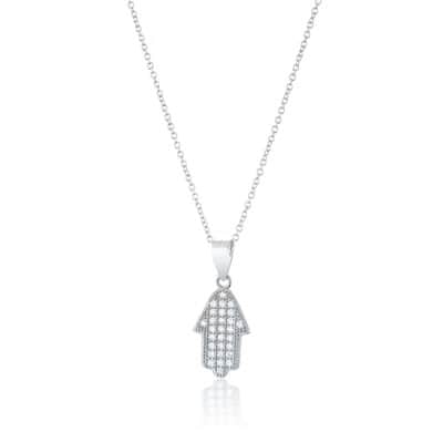 שרשרת חמסה כסף משובץ