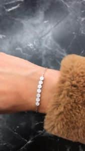 צמיד עיגולים כסף משובץ