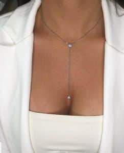 שרשרת סוליטר עניבה כסף