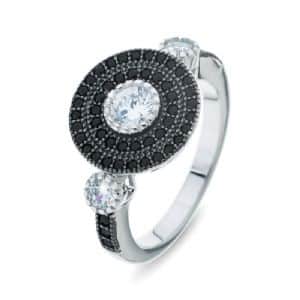 טבעת קסם כסף משובץ