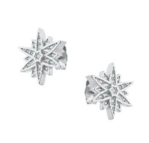 עגילי שושנת הרוחות כסף משובץ