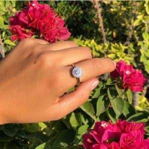 טבעת פירמידה עגולה כסף משובץ