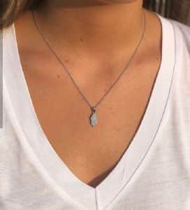 שרשרת חמסה כסף משובץ