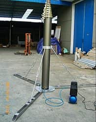 10m pneumatic mast with ground mounting base