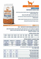 מונג' חתול בוגר סטרילייזד ברווז 1.5 ק"ג