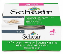 מעדן שזיר schesir לכלב גור עוף ואלוורה 150 גרם