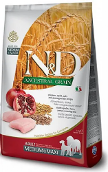 N&D כלב בוגר עוף ורימון מדיום/מקסי 12 ק"ג