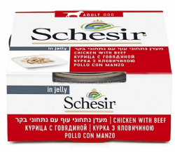 מעדן שזיר schesir לכלב פילה בקר מוקפץ עם רצועות עוף 150 גרם