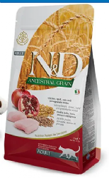 N&D חתול בוגר עוף ורימון 1.5 ק"ג