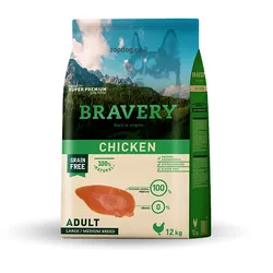 ברייברי עוף לכלב מזון היפואלרגני 12 ק"ג Bravery