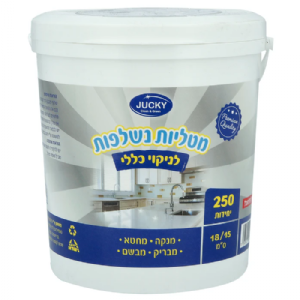 מטליות נשלפות לניקוי כללי - דלי 250 יחידות