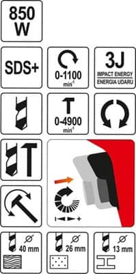 פטישון 850W דגם 82120 YATO יאטו