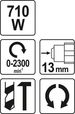 מקדחה רוטטת 710W דגם 82035 Yato יאטו