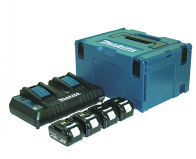 סט מטען כפול וארבע סוללות 4.0A 18V