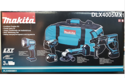 סט אימפקט + פטישון + משחזת + פנס 18V 4.0A