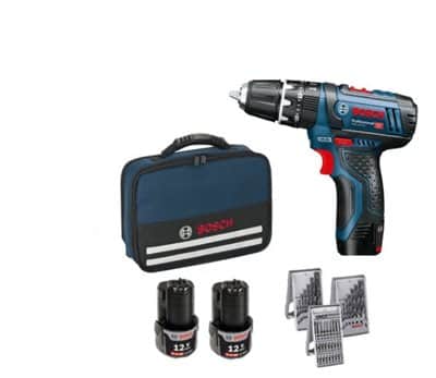 מברגה\מקדחה רוטטת 12V כולל 2 סוללות Bosch 2AH בוש