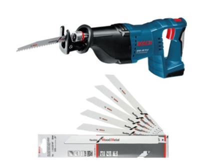 מסור חרב נטען Bosch GSA 18V-LI גוף בלבד עם 5 מסוריות בוש