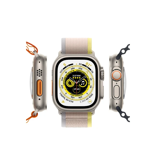 Apple Watch Ultra GPS + Cellular, 49mm Titanium Case with Trail Loop - M/L | MQFU3HB/A