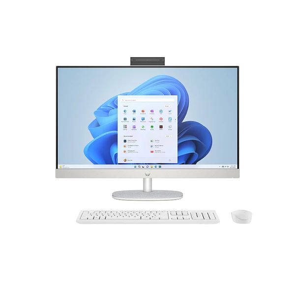 מחשב All‑in‑One HP HP AIO 27` FHD TOUCH i7-1355U/16GB (2x8GB)/512SSD/WIN11HOME/WHITE/3YOS | 90K88EA#ABT