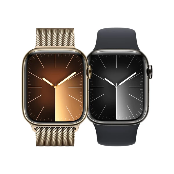 Apple Watch Series 9 GPS + Cellular 45mm Stainless Steel Case with Sport Band | MRMW3QI/A