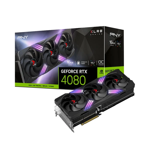 כרטיס מסך PNY PNY GeForce RTX™ 4080 16GB XLR8 Gaming VERTO™ EPIC-X RGB Overclocked Triple Fan DLSS 3 | VCG408016TFXXPB1-O