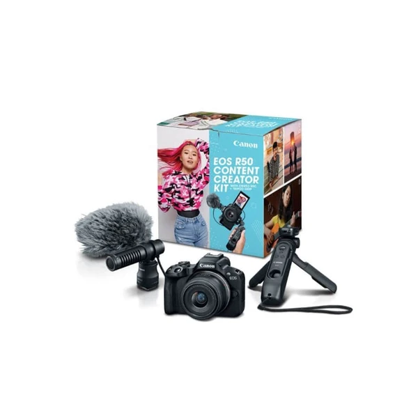 מצלמה Canon Canon R50 Black +RFS 18-45 S Creator SEE | 5811C036AA