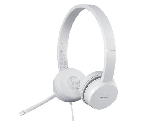 אוזניות Lenovo 110 On-Ear Stereo USB - GXD1E71385 - צבע לבן | LENOVO-HEADSET-GXD1E71385-