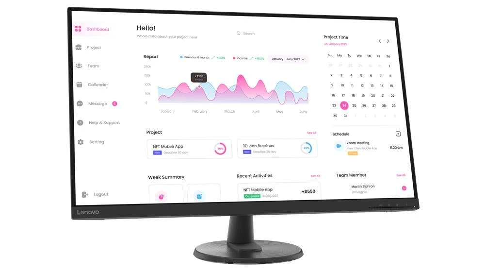 מסך מחשב Lenovo Lenovo D32-45 Monitor – 31.5" • 1920x1080 • Vertical Alignment | 67A0GAC2IS