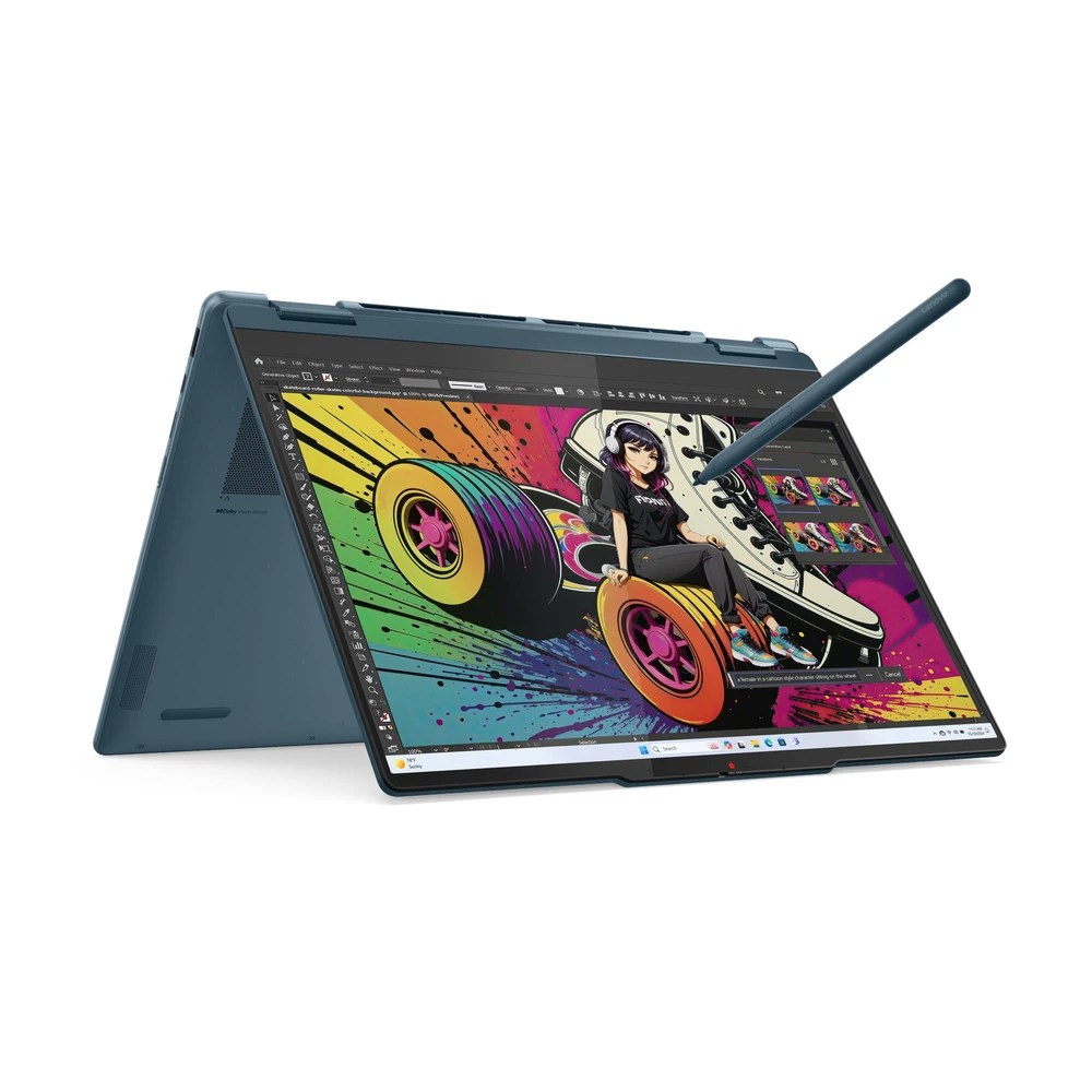 מחשב Yoga 7 עם Ryzen AI 7, מסך מגע 2.8K OLED, זיכרון 32GB מהיר, אחסון 1TB SSD, עט כלול, Windows 11 Home, ושירות VIP | 83JR003XIV