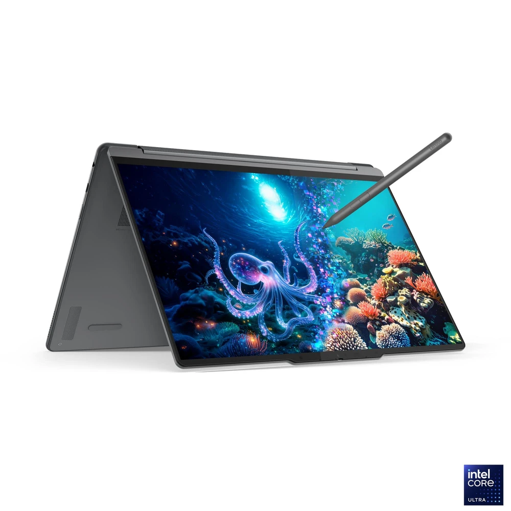 מחשב נייד Yoga Yoga 9 עם מסך 4K OLED מגע, מעבד Core Ultra 7, זיכרון 32GB, אחסון 1TB SSD, Windows 11 Pro, עט כלול | 83LC003EIV