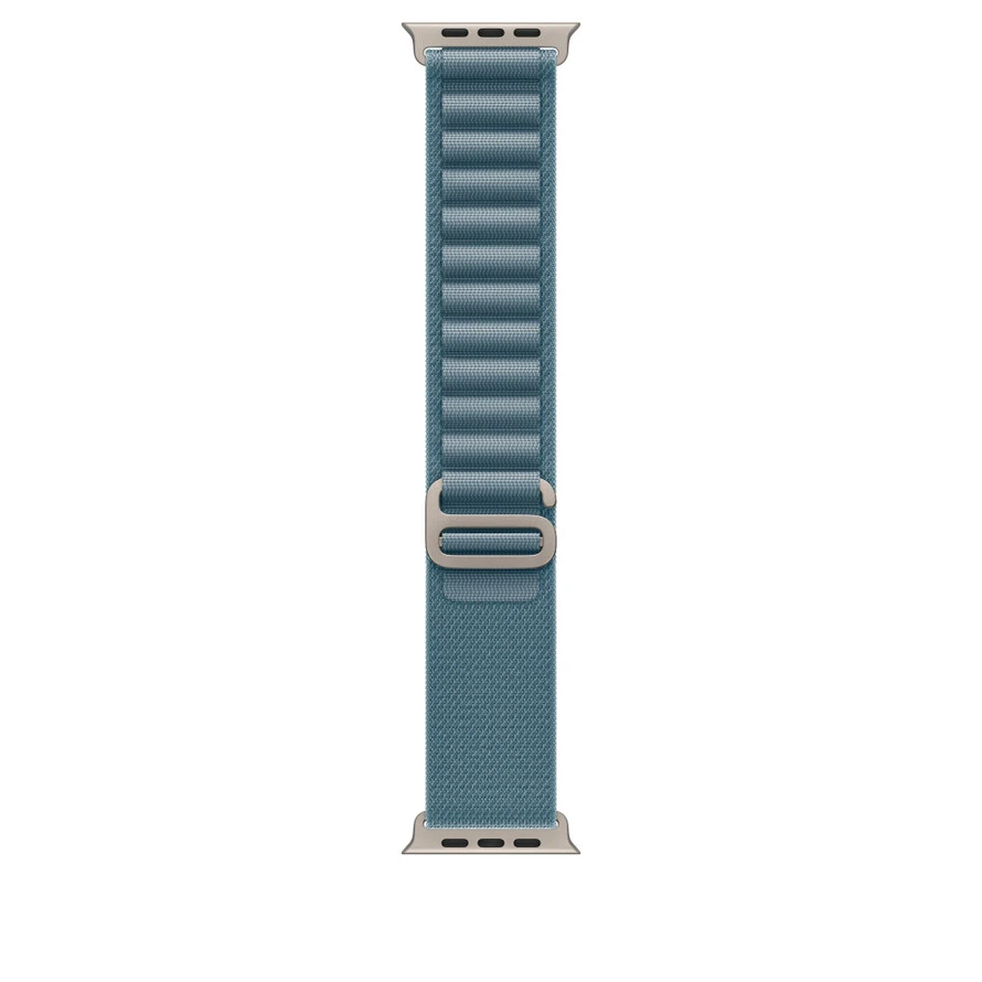 רצועה לשעון 49mm Light Blue Alpine Loop - Medium - Natural Titanium Finish | MFTJ4ZM/A