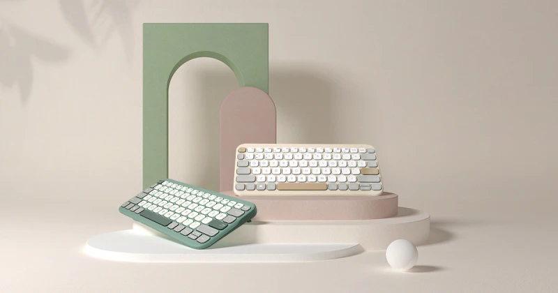 מקלדת או עכבר ASUS ASUS Marshmallow Keyboard KW100/EN+HEB/ Bluetooth® 5.0/Support: Win+Mac+Chrome/Oat Milk-Copilot | 90XB0880-BKB370