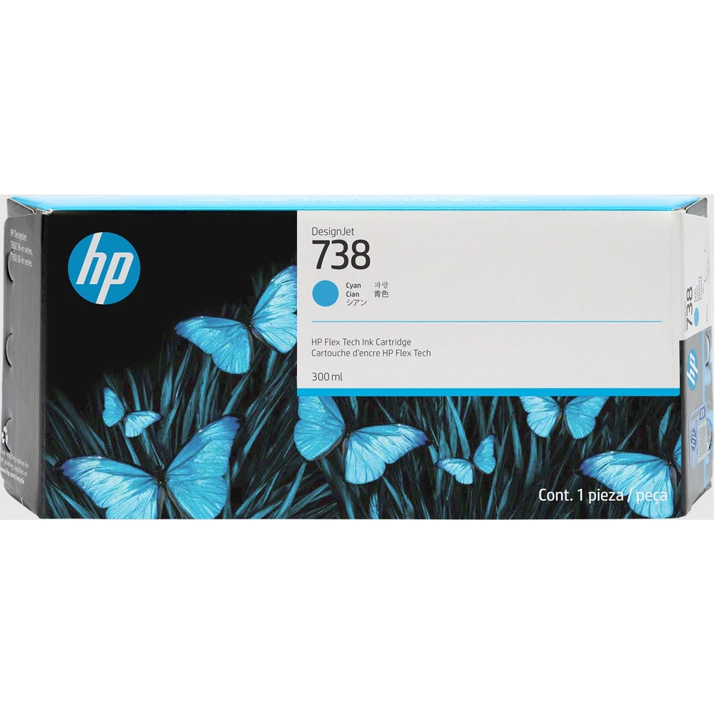 טונר או דיו HP מילוי דיו ציאן HP 738 300ml לפלוטר 676M6A T-850 | 676M6A