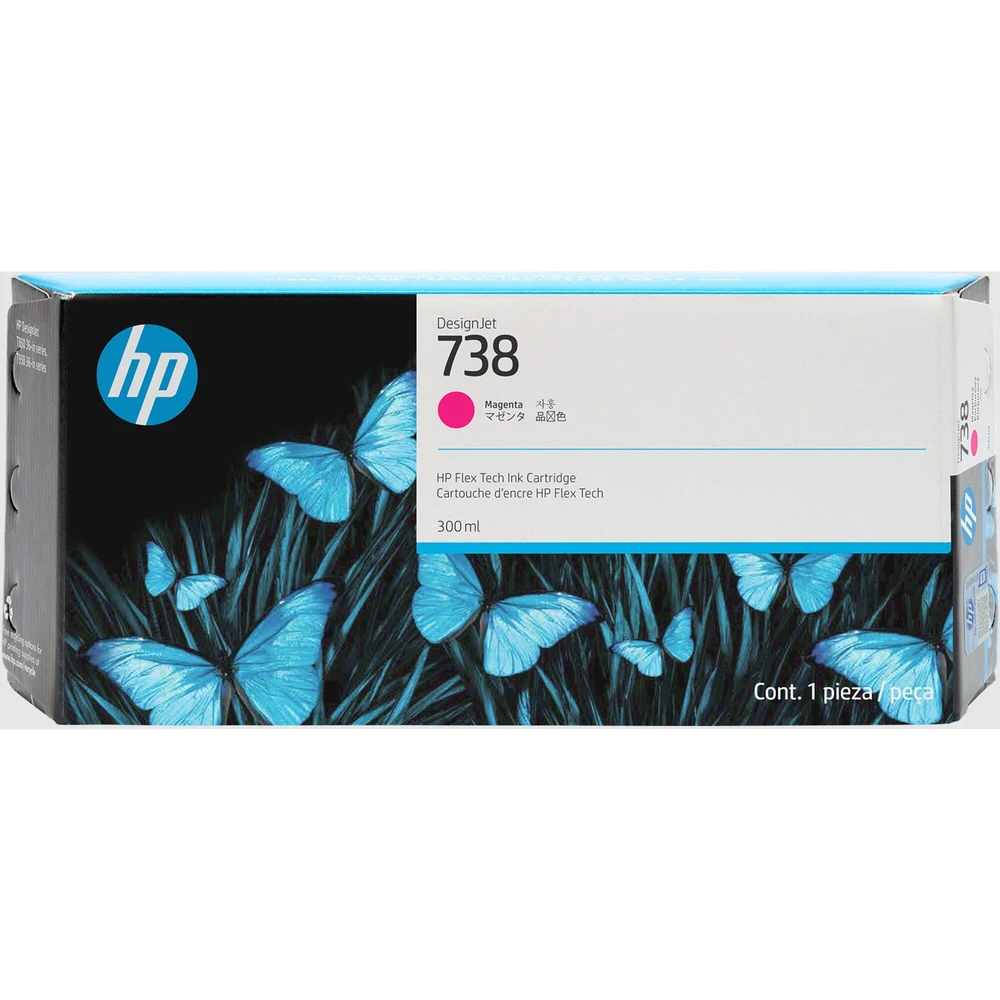 טונר או דיו HP מילוי דיו מגנטה HP 738 300ml לפלוטר 676M7A T-850 | 676M7A