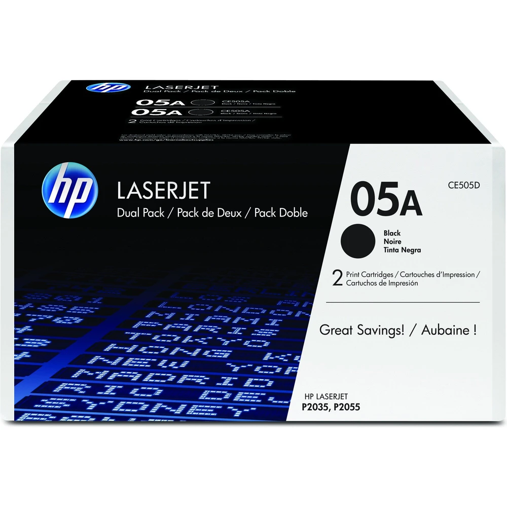 זוג טונרים HP P-2035 A מקור CE505-D | CE505D