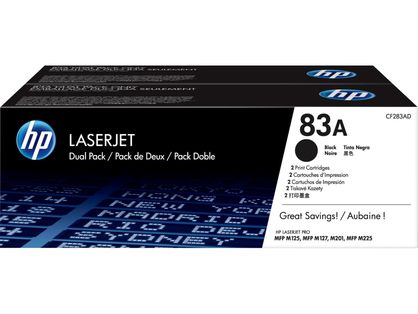 זוג טונרים HP 83A למד' CF283AF M127 | CF283AF