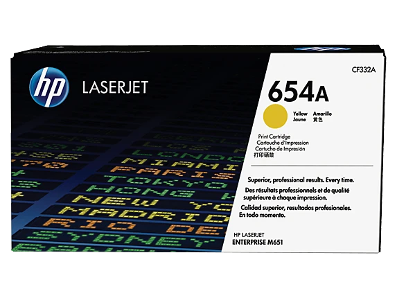 טונר HP צהוב 654A לליזר CF332A M651 | CF332A