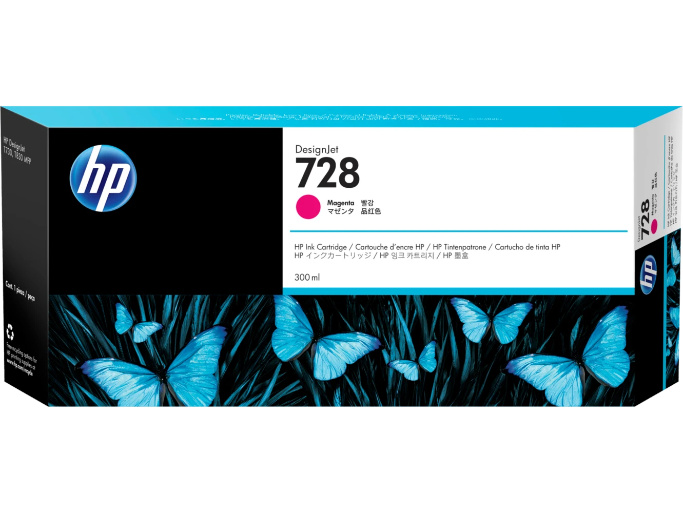 טונר או דיו HP מילוי HP 728 מגנטה F9K16A T-730 300ml | F9K16A