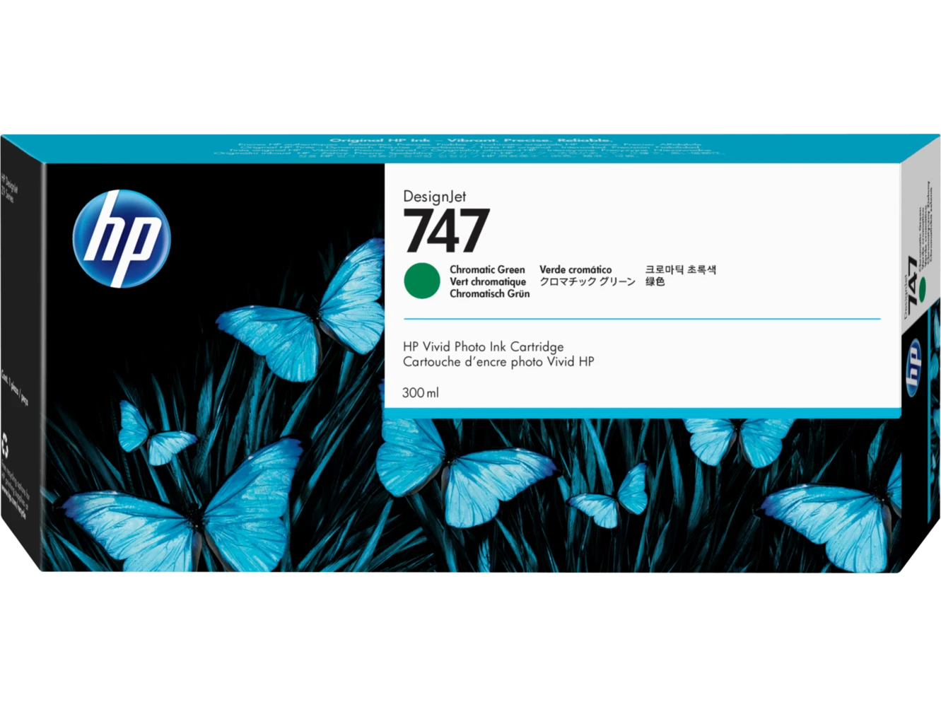 טונר או דיו HP מילוי HP 747 ירוק כרומטיק P2V84A Z9 300ml | P2V84A