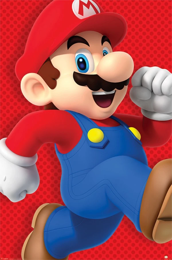 אביזר גיימינג פוסטר פוסטר גדול Super Mario בעיצוב Run / PP34104 | PP34104