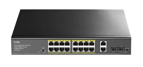 ציוד רשת CUDY CUDY 16-GbE PoE Switch with 2 Uplink GbE GS1018PS2 1.0 | GS1018PS2