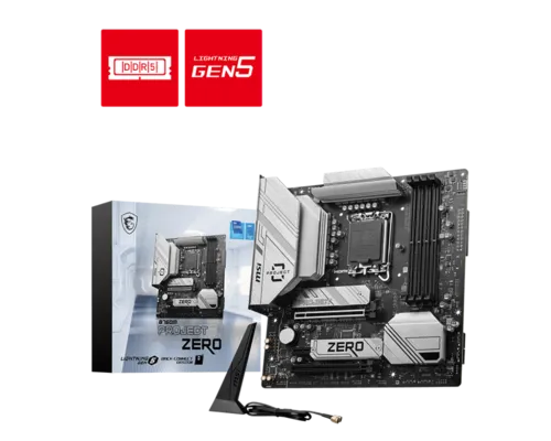 ציוד רשת MSI לוח אם MSI B760M PROJECT ZERO WIFI | 4711377143660